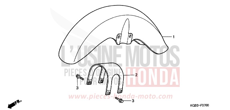 KOTFLUEGEL, VORNE von Shadow VT125C FUTURE GRAY METALLIC (NH398) von 1999